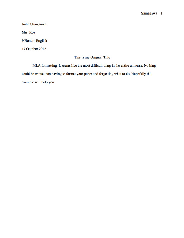 Mla format for writing